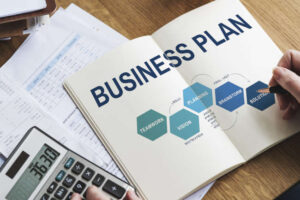 Business Plan Strategy Development Process Graphic Concept